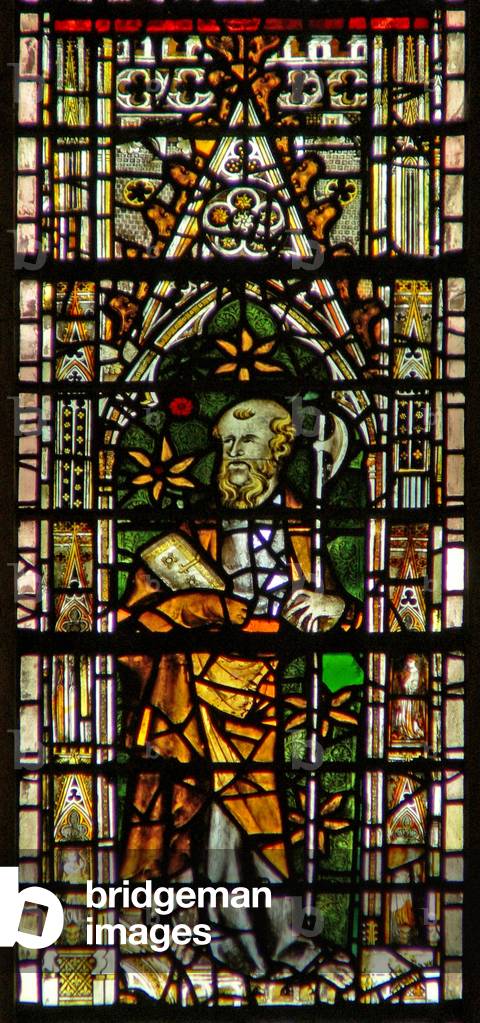 Window c6 depicting St Matthias (stained glass)