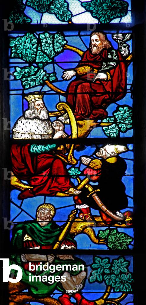 Window w4 depicting king David prophets on the Tree of Jesse (stained glass)