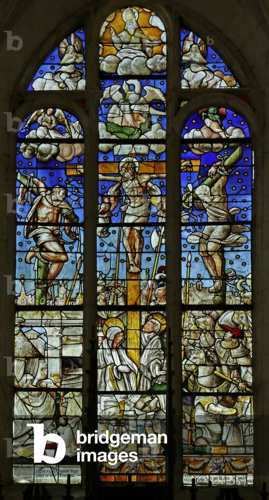 Window depicting the Crucifixion (stained glass)
