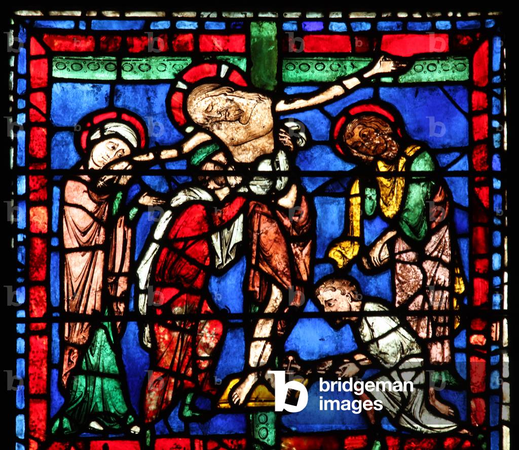 The Deposition / Descent from the Cross (w37) (stained glass)