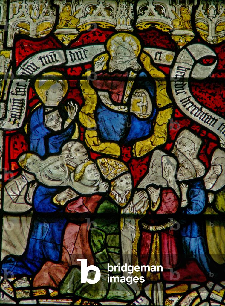 Window w25 depicting the Te Deum (stained glass)