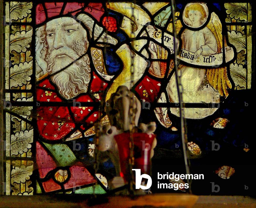 Window Ew depicting Jesse and an angel  on the Tree of Jesse (stained glass)
