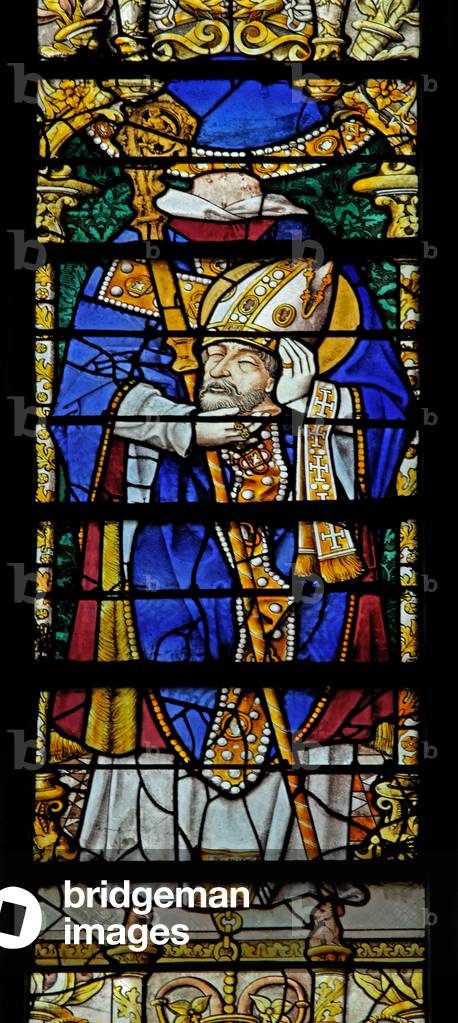 Window w0 depicting St Denis (stained glass)