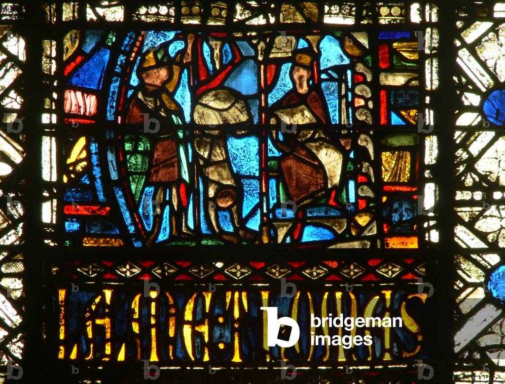 Window s-XXX depicting David feigns madness (stained glass)