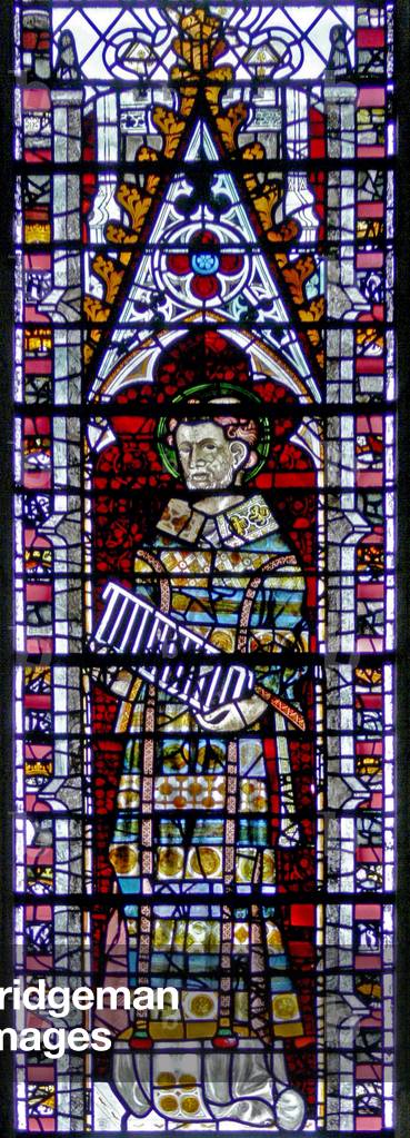 Window w2 depicting St Lawrence (stained glass)