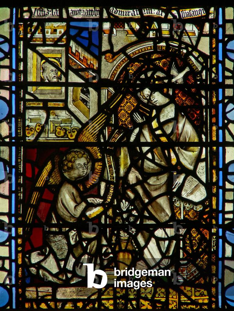 Window w32 depicting the Annunciation (stained glass)