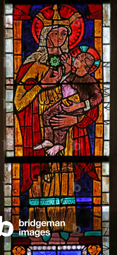 Window depicting Virgin and Child (stained glass)