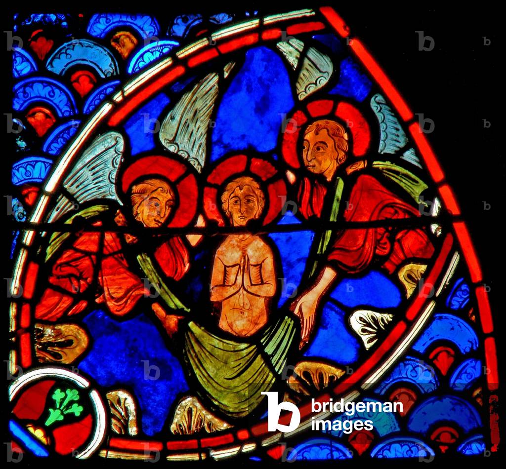 Window w20 depicting St John the Baptist's soul is taken up to heaven (stained glass)