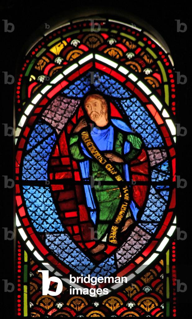 Window Ew depicting a prophet on the Tree of Jesse (ex St Denis) (stained glass)