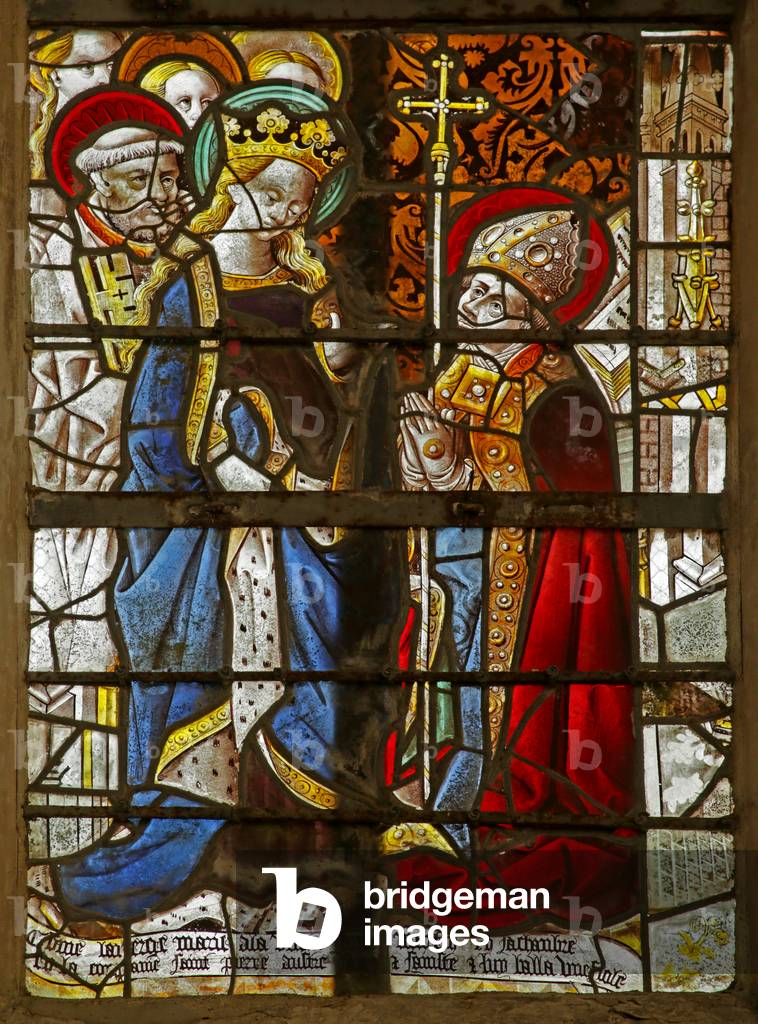 Window depicting the Virgin Mary appearing to St Martin (stained glass)