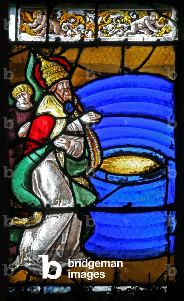 Window w2 depicting the Creation of Light (stained glass)