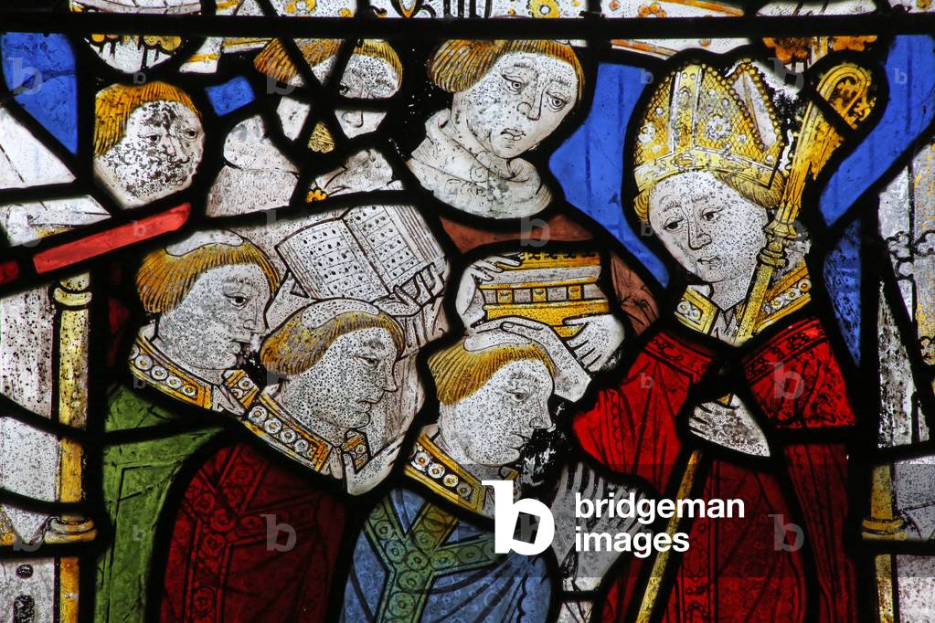 Window Ew depicting the Seven Sacraments: Holy Orders (stained glass)