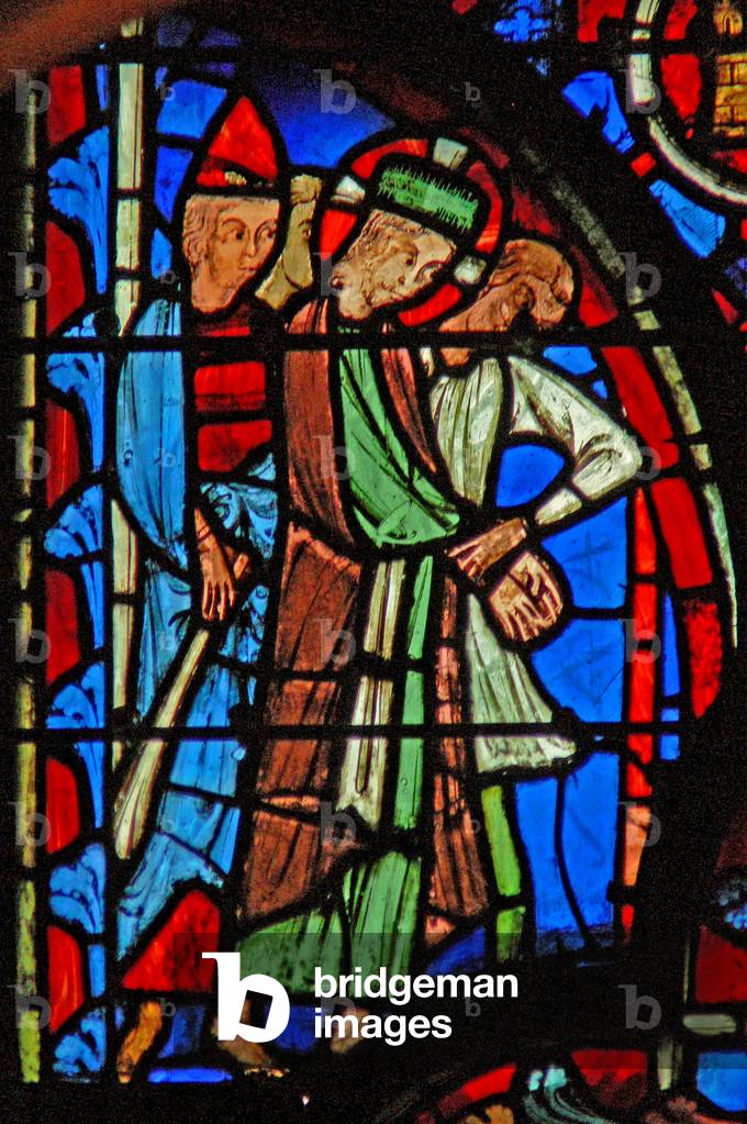 Window w8  Christ before Pilate (stained glass)