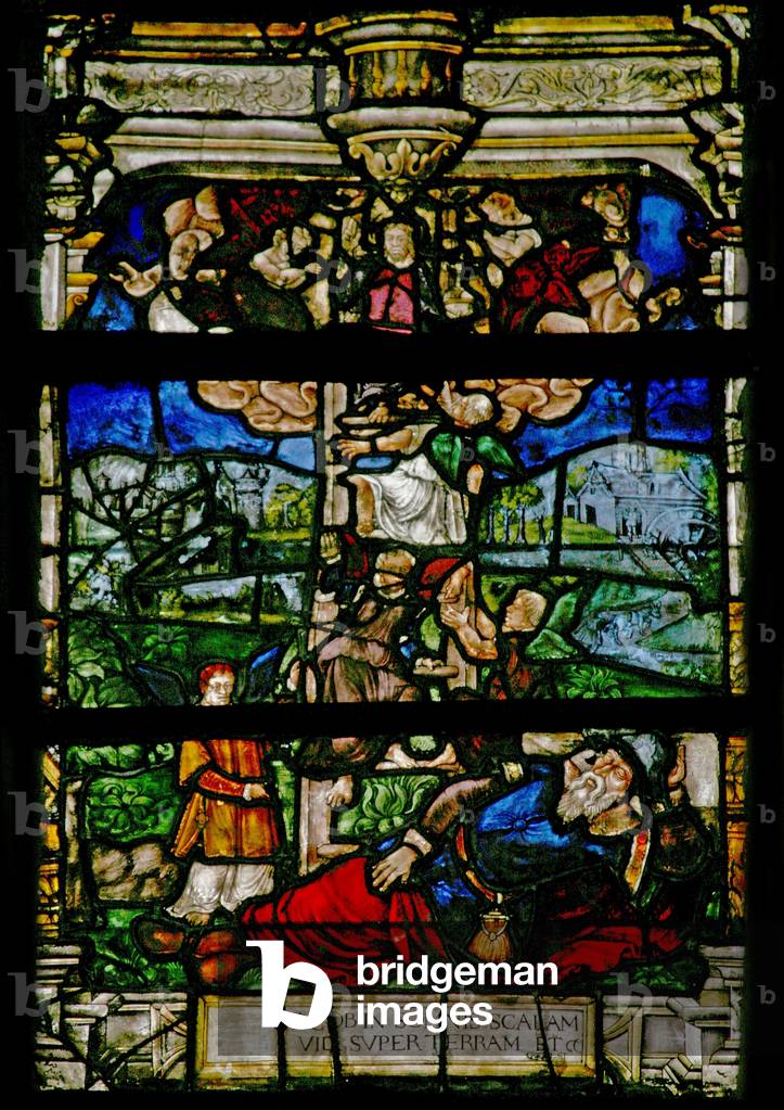 Window w6 depicting Jacob's Ladder (stained glass)