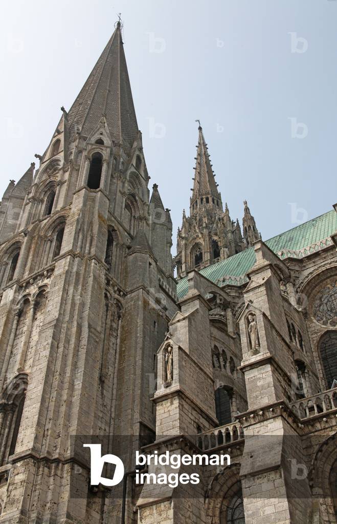 A view of the south tower with the north tower behind