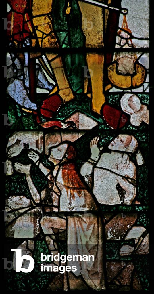 Window Ww depicting details of resurrecting souls at the Last Judgement (stained glass)
