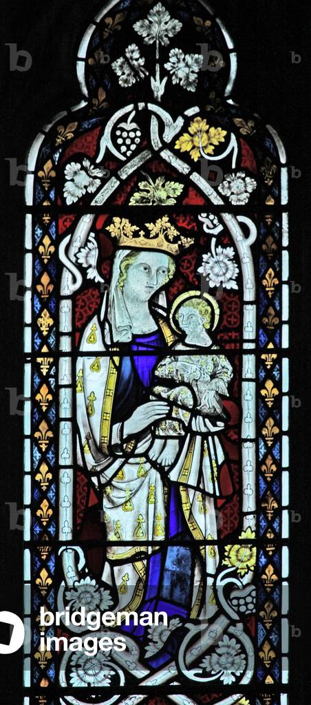 The East window (Ew) depicting the Virgin and Child (stained glass)