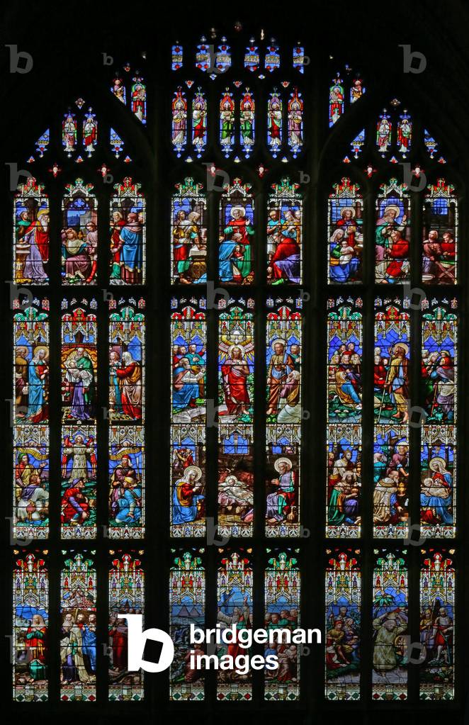The Nativity and the theme of Baptism, 1859 (stained glass)