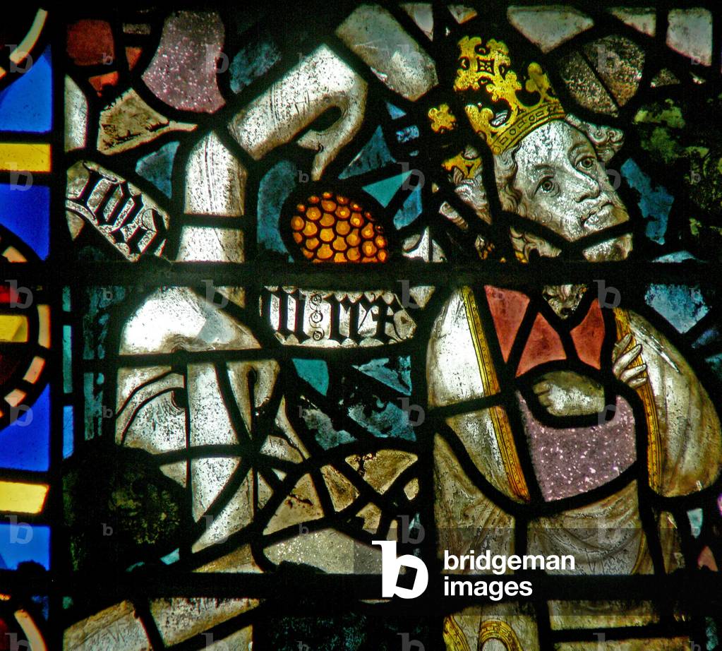 Window w16 depicting a king on the Tree of Jesse (stained glass)