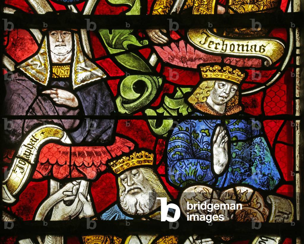 Window depicting Tree of Jesse: Kings Jechonias and Jehosaphat, 16th-20th century (stained glass)