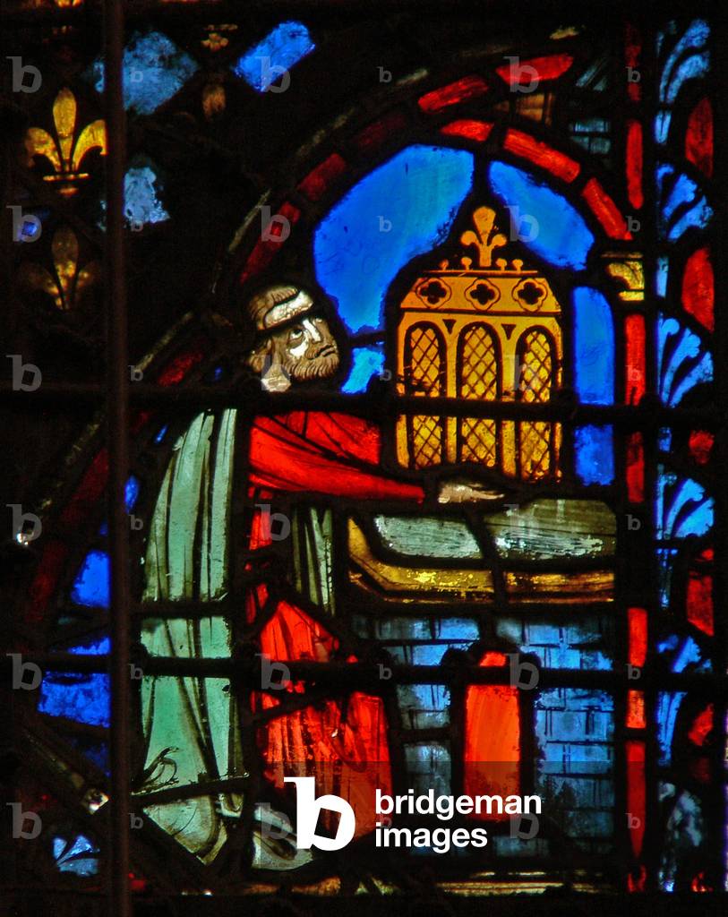 Window w3  Moses presents the offerings of the princes Numb VII 4-5 (stained glass)