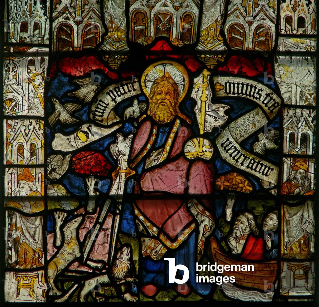Window w24 depicting the Te Deum - God the Father and Creator (stained glass)