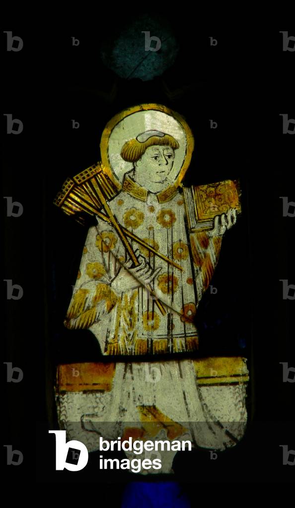 Window depicting St Blaise (stained glass)