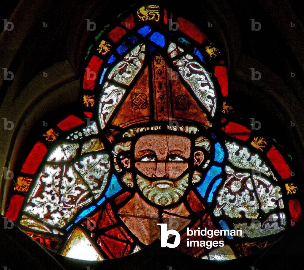 Window s-2 depicting St Dunstan (stained glass)