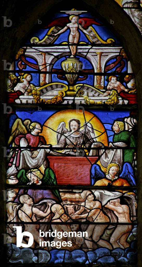 Window w7 depicting a scene from the Revelation of St John