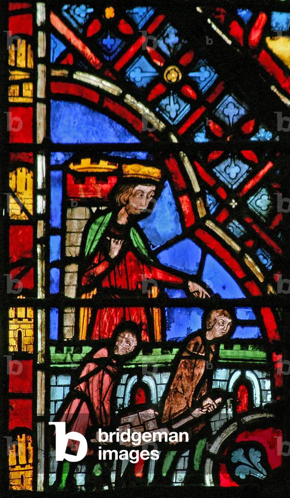 Window w2 the Israelites are put to work by the Pharaoh Ex I 10-11 (stained glass)