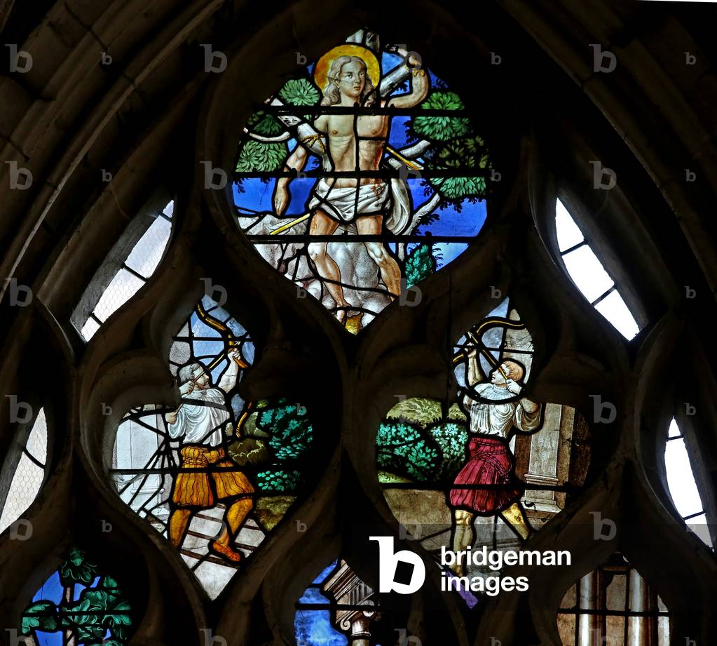 Window w8 depicting St Sebastian (stained glass)
