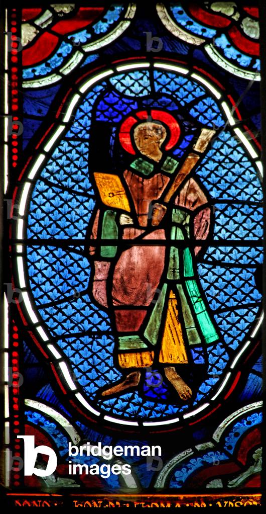 Window Ew depicting a saint (stained glass)