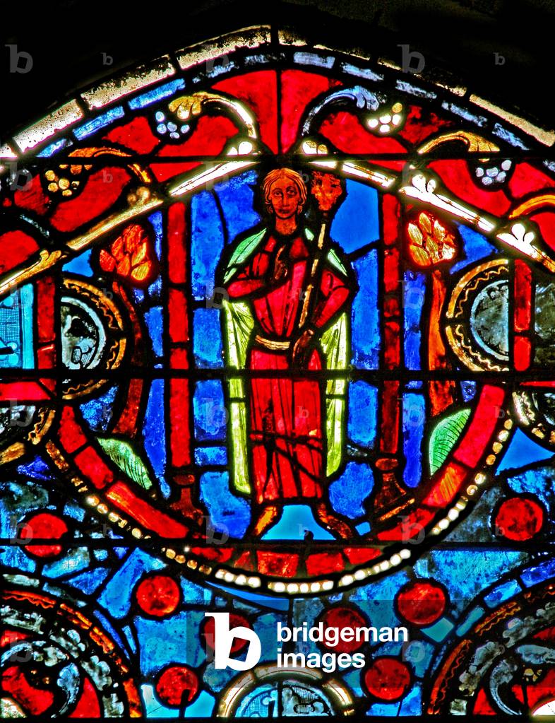 Window w12 depicting a scene from the Prodigal Son story: his father? (stained glass)