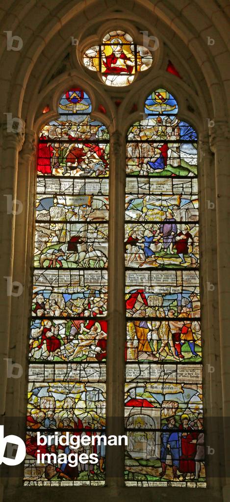 Window depicting the Beatitudes (stained glass)
