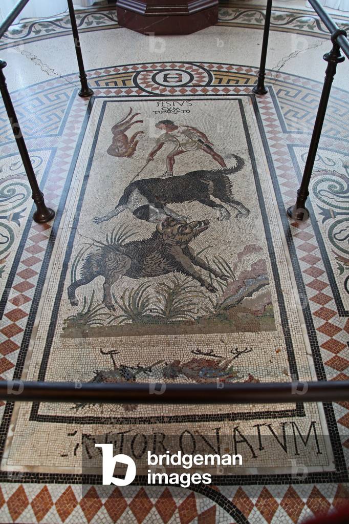 An interior view of the Chateau: mosaic