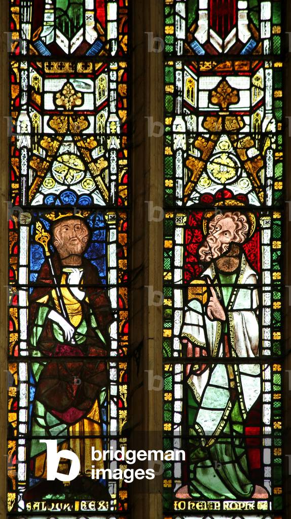Window n2 depicting Solomon and a prophet (stained glass)
