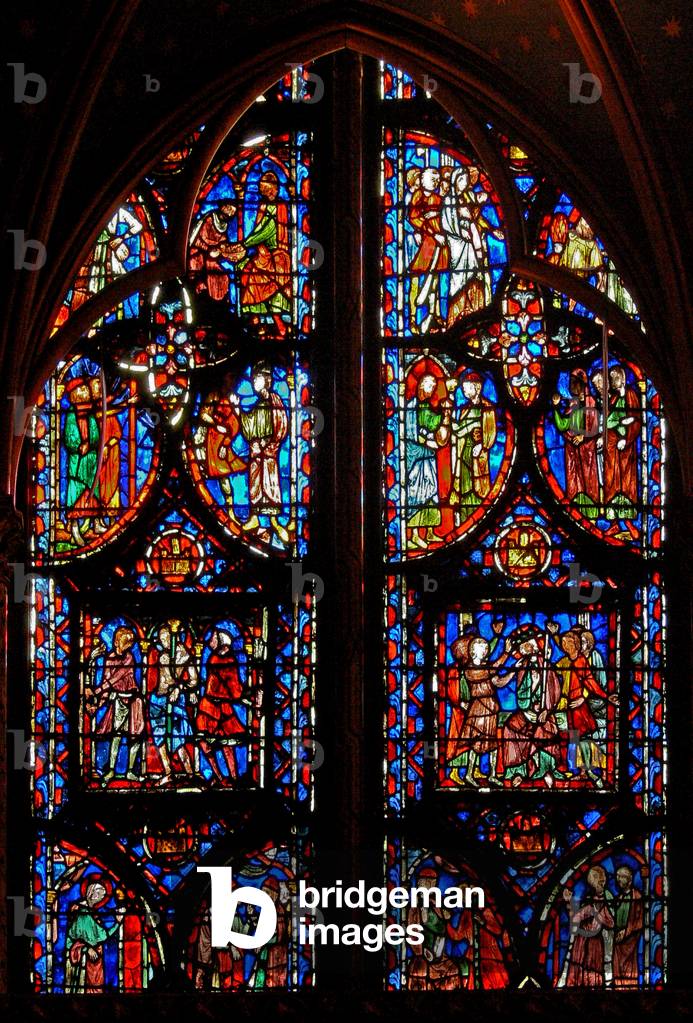 Window w8  the lower panels with Passion scenes (stained glass)