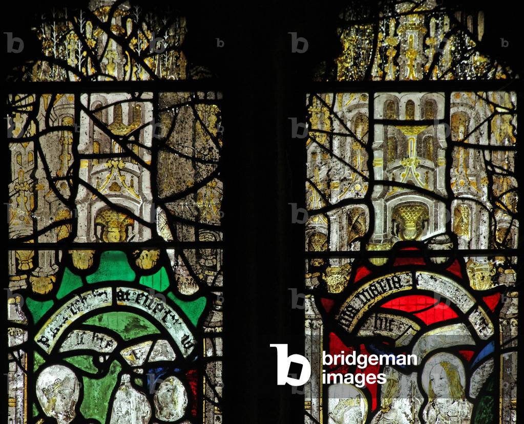 Window n6 depicting canopies (stained glass)