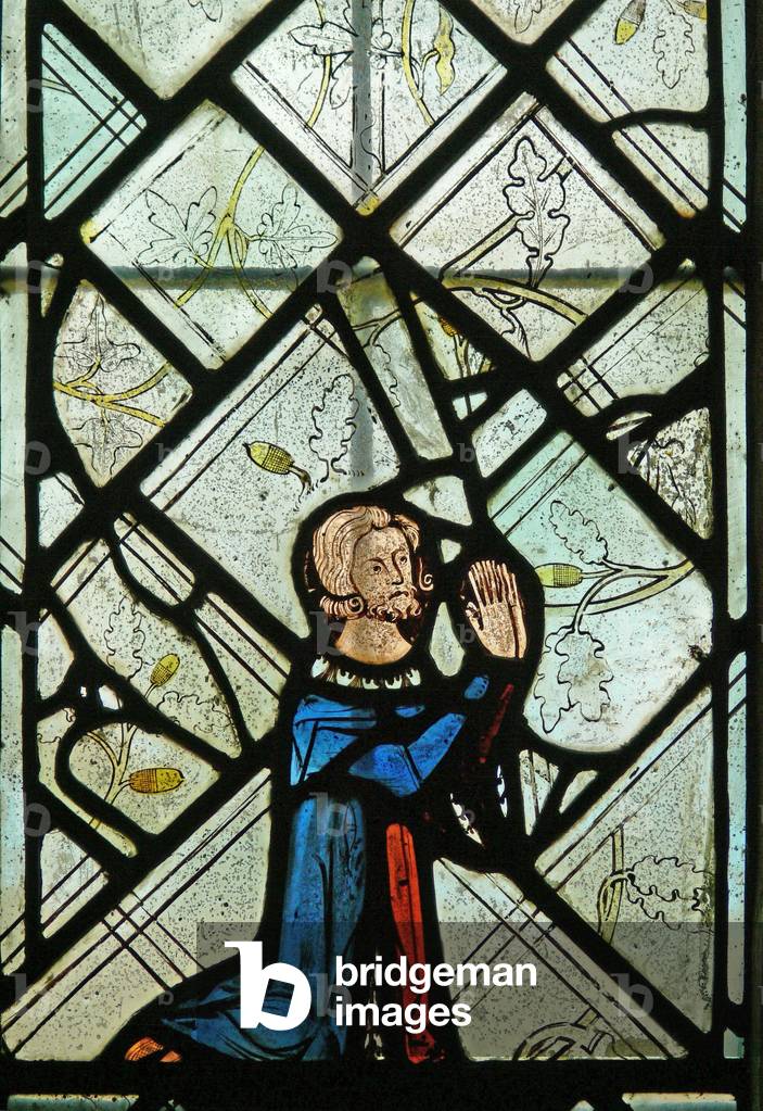 Window N6 depicting a donor (stained glass)