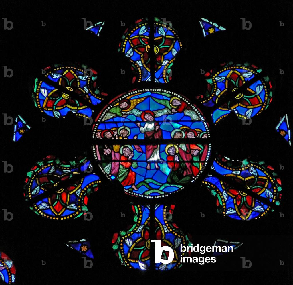 Window s4 depicting the Ascension (stained glass)