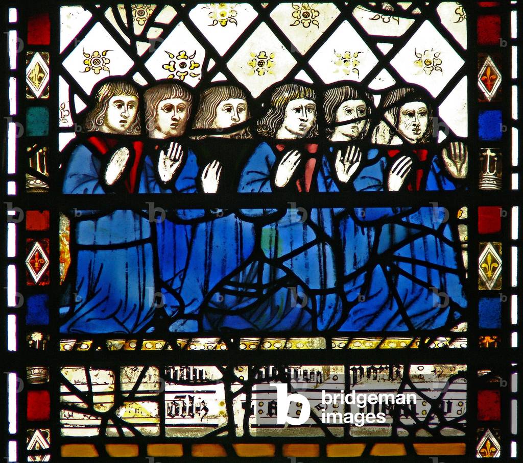 Window w45 depicting donors (stained glass)