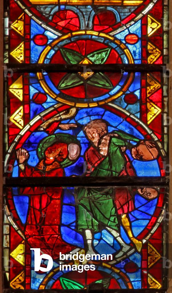 Window w213 depicting St Stephen's martyrdom (stained glass)