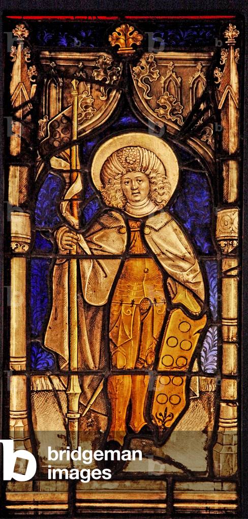 Depicting St  Maurice, originally from the Upper Rhine (stained glass)
