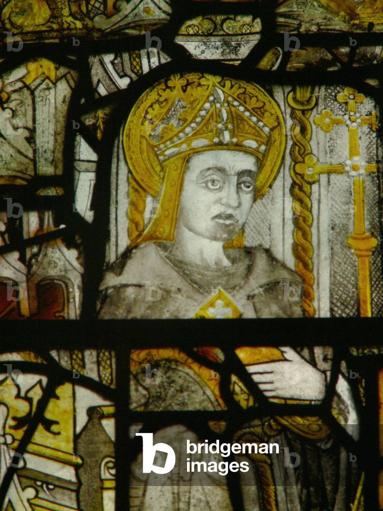 Window N4 depicting a bishop (stained glass)