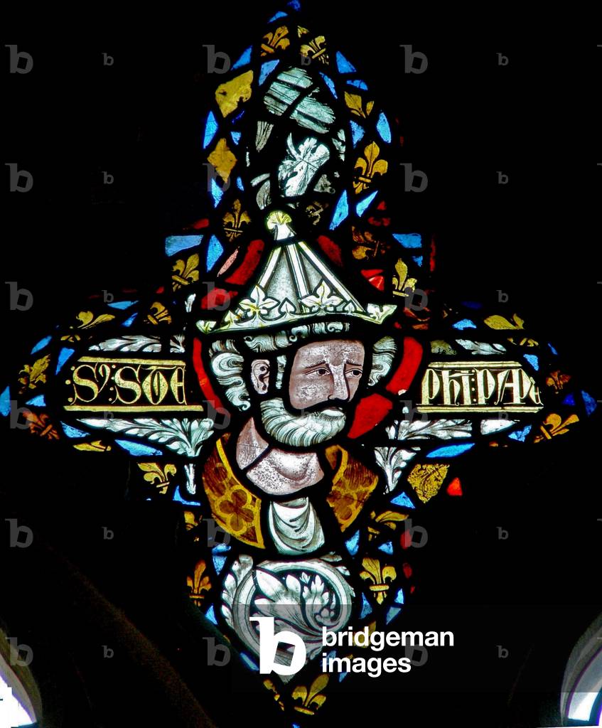 Window n-5 depicting St Stephen (stained glass)