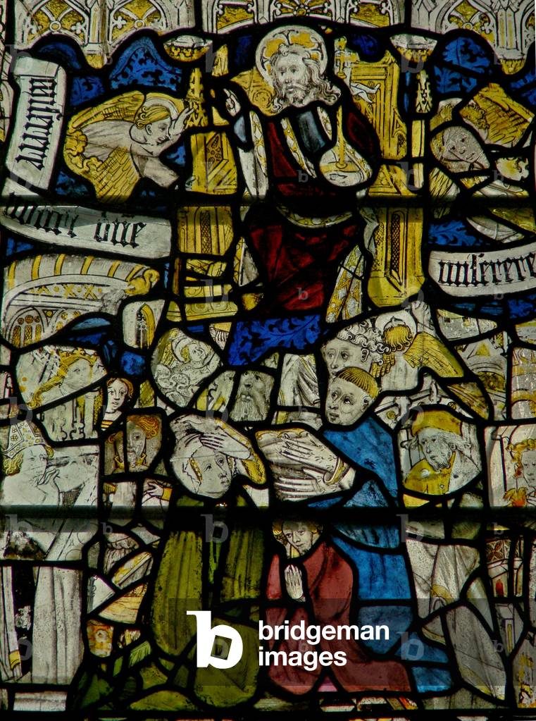 Window w25 depicting the Te Deum (stained glass)