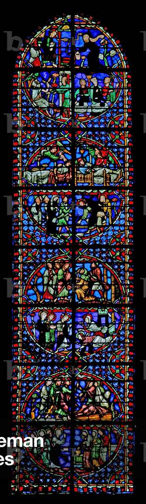 Window w4 depicting scenes of the Life of Christ (stained glass)