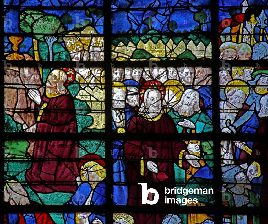 Window depicting the Arrest in Gethsemene (stained glass)