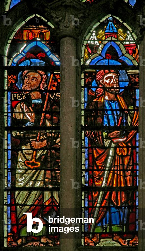 Window w106 depicting St Peter and St Paul (C19) (stained glass)
