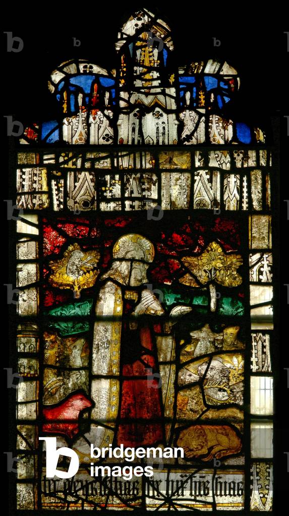 Window S2 depicting the Creation (stained glass)